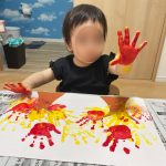 秋の制作手型で葉っぱ